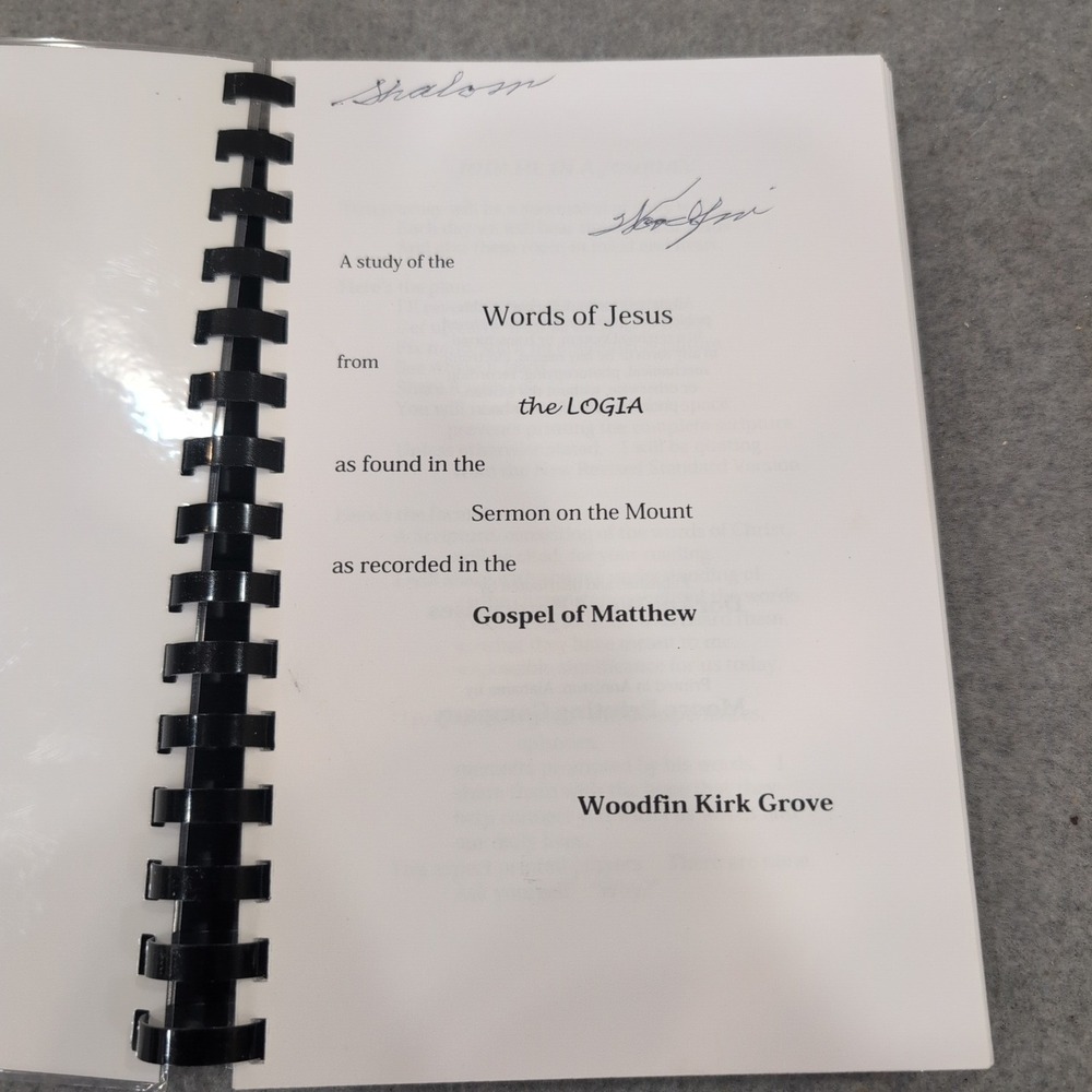 Logia Words of Jesus Sermon on the Mount Woodfin Kirk Grove Signed Devotional - Picture 2 of 3